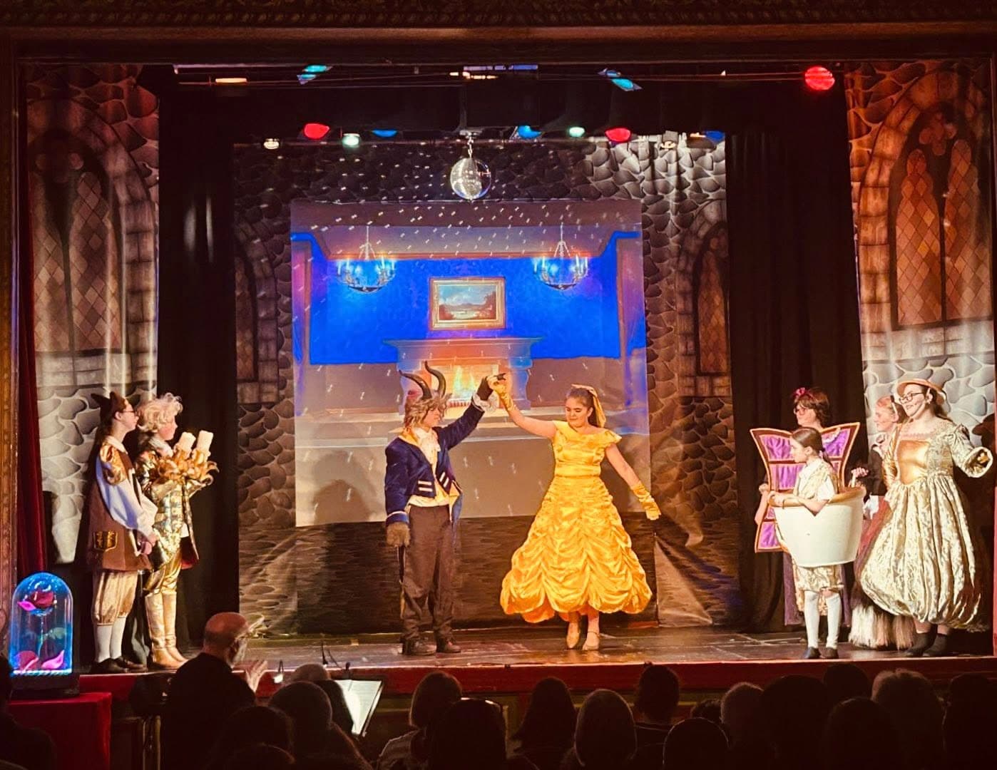 Belle and the Beast dancing in the ballroom — Beauty and the Beast, Courthouse Kids 2026